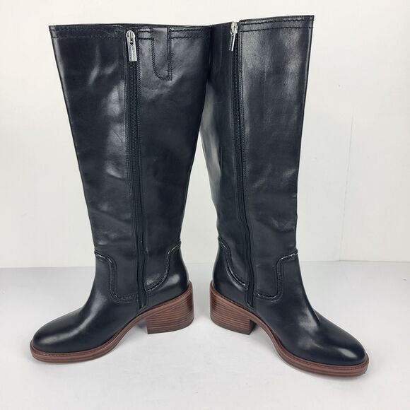 Vince Camuto Vuliann all Boots Knee high Black Leather 8M - Picture 12 of 14